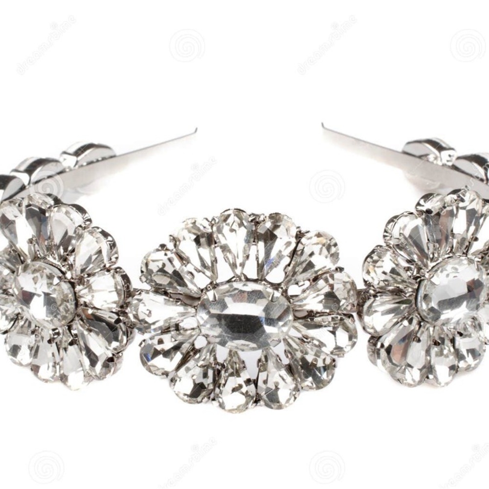 AKIRA Silver Floral Headband